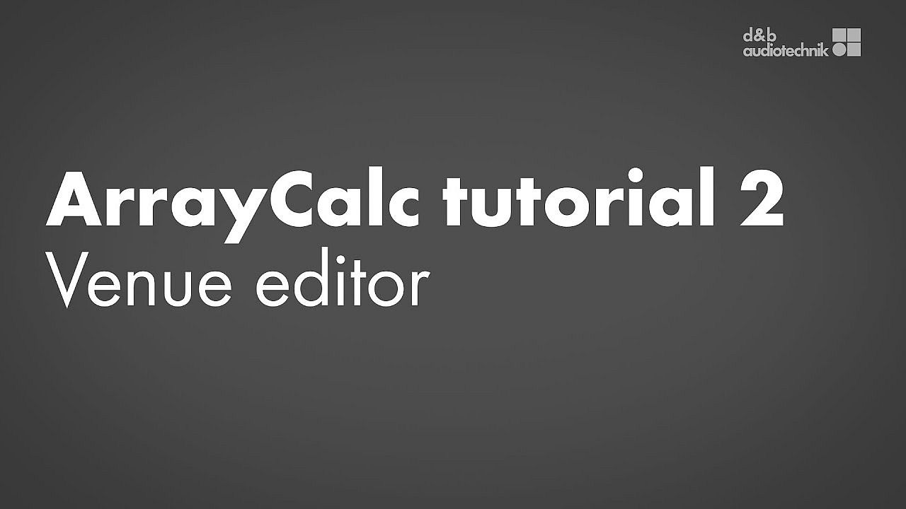 ArrayCalc tutorial. 2. Venue editor