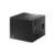 Black subwoofer speaker with a mesh front grille and side ports, designed for high-quality sound reproduction in audio setups.