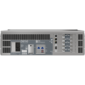 Back view of a DS110 digital signal processing unit, featuring various input/output ports, power switch, and USB connections.