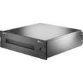 Black desktop audio interface with a sleek design, featuring a front panel with controls and a mesh grille for ventilation.