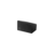 Black rectangular speaker with a textured front grille, designed for audio playback.
