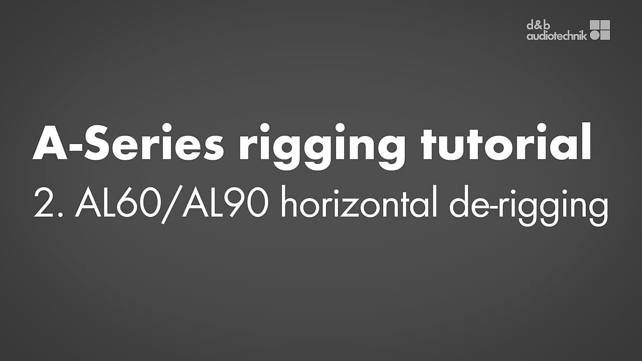 A-Series rigging tutorial. 2. AL60/AL90 horizontal de-rigging A-Series rigging tutorial. 2. AL60/AL90 horizontal de-rigging