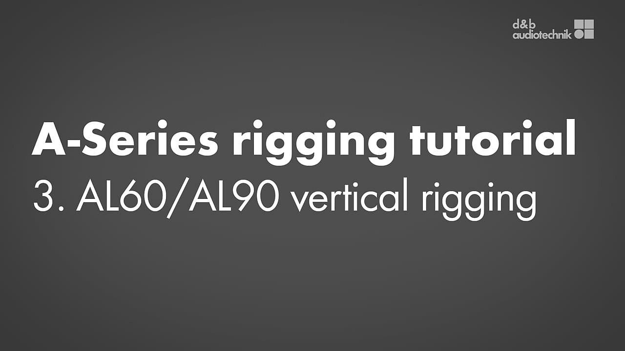 A-Series rigging tutorial. 3. AL60/AL90 vertical rigging A-Series rigging tutorial. 3. AL60/AL90 vertical rigging