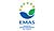 EMAS-Logo mit einer blauen Welle und einem grünen „E“, umgeben von gelben Sternen, mit dem Text „GEPRÜFTES UMWELTMANAGEMENT DE-175-00179.“