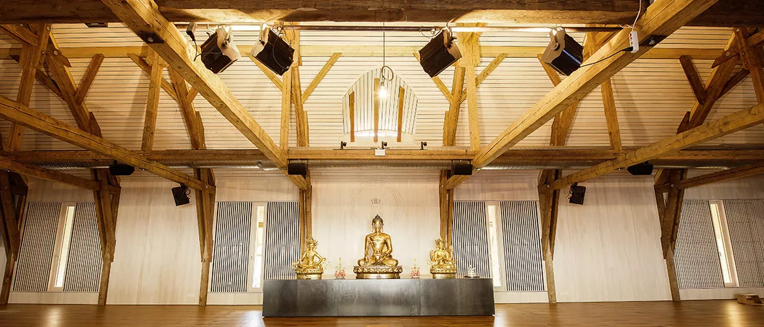 Buddhism and meditation at the Europe Centre in the German Alps with d&b. 