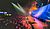 A large crowd gathers in a concert hall, with performers on stage and colorful lighting illuminating the scene. Text is displayed on a large screen.
