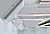 Ceiling-mounted air conditioning units and light fixtures in a modern interior space.