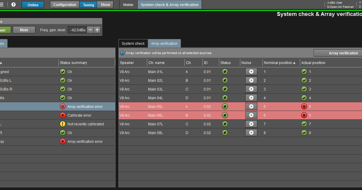 Array verification d&b audiotechnik