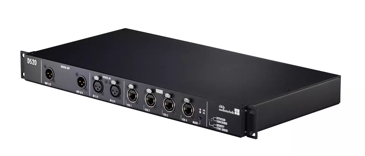 d&b audiotechnik launches its first milan product the ds20 audio network bridge